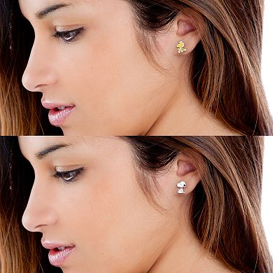 Peanuts Snoopy & Woodstock Stud Earrings
