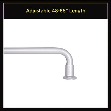 Kenney Lunar 5/8" Complete Blackout Room Darkening Adjustable Wrap Around Curtain Rod Set