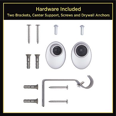 Kenney Lunar 5/8" Complete Blackout Room Darkening Adjustable Wrap Around Curtain Rod Set
