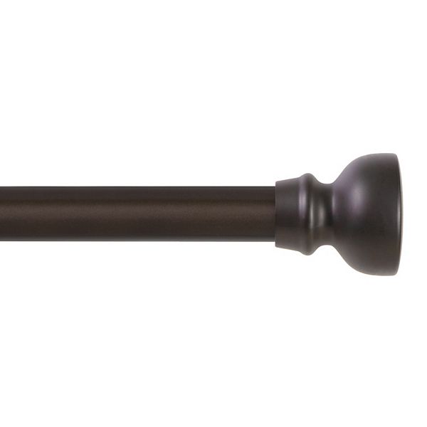 Kenney 1” Diameter Ethan Value Decorative Adjustable Curtain Rod Set - Chocolate