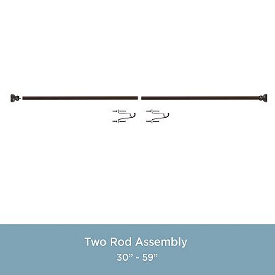 Kenney 1” Diameter Ethan Value Decorative Adjustable Curtain Rod Set