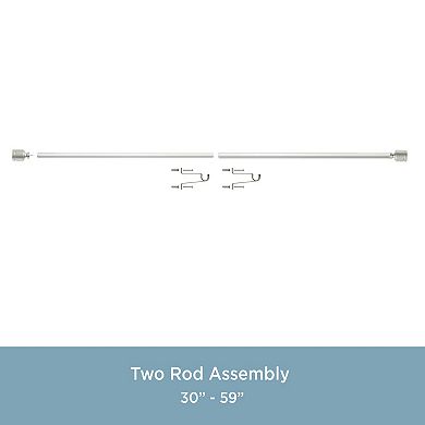 Kenney 1” Diameter Clark Value Decorative Adjustable Curtain Rod Set