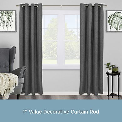 Kenney 1” Diameter Clark Value Decorative Adjustable Curtain Rod Set