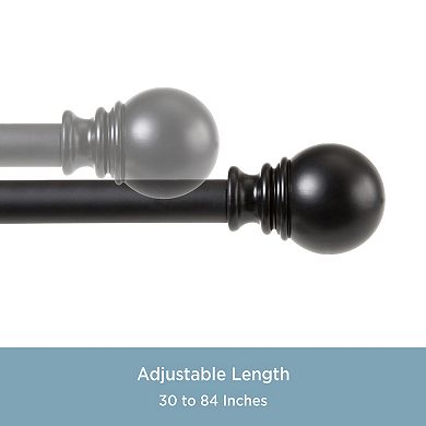 Kenney 1” Diameter Layla Value Decorative Adjustable Curtain Rod Set