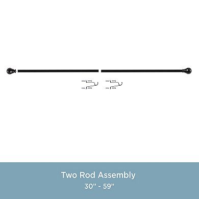 Kenney 1” Diameter Layla Value Decorative Adjustable Curtain Rod Set
