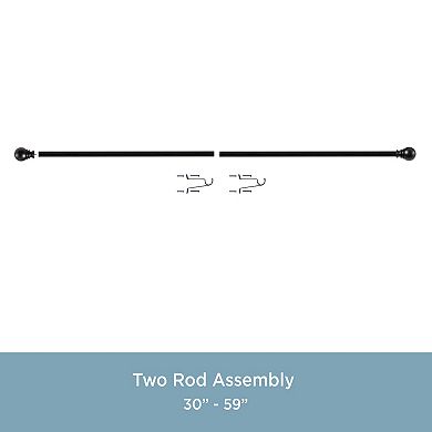 Kenney 1” Diameter Layla Value Decorative Adjustable Curtain Rod Set