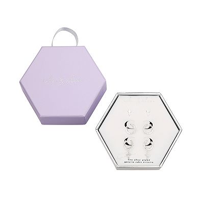 Isla & Alex Cubic Zirconia Cross Stud & Hoop Earring Set