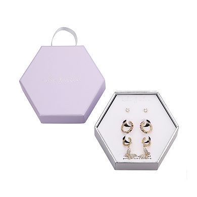 Isla & Alex Cubic Zirconia Butterfly Stud & Hoop Earring Set