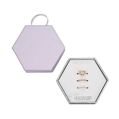 Isla & Alex Cubic Zirconia & Mother of Pearl Butterfly Ring Set