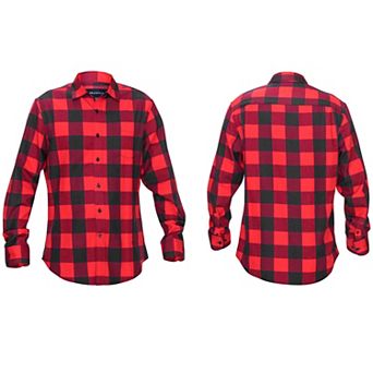 Braveman Men's Buffalo Plaid Button Down Classic Fit Flannel Shirt