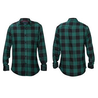 Braveman Men's Buffalo Plaid Button Down Classic Fit Flannel Shirt