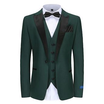 Men's Slim-fit 3 pc Satin Peak Lapel Tuxedo