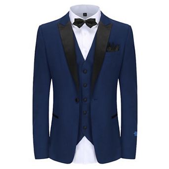 Men's Slim-fit 3 pc Satin Peak Lapel Tuxedo