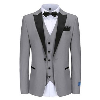Men's Slim-fit 3 pc Satin Peak Lapel Tuxedo