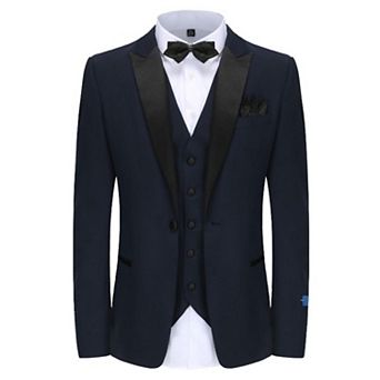 Men's Slim-fit 3 pc Satin Peak Lapel Tuxedo