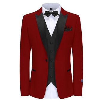Men's Slim-fit 3 pc Satin Peak Lapel Tuxedo