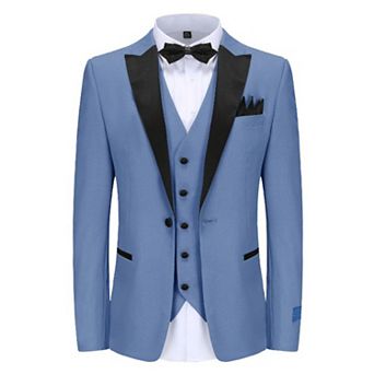 Men's Slim-fit 3 pc Satin Peak Lapel Tuxedo