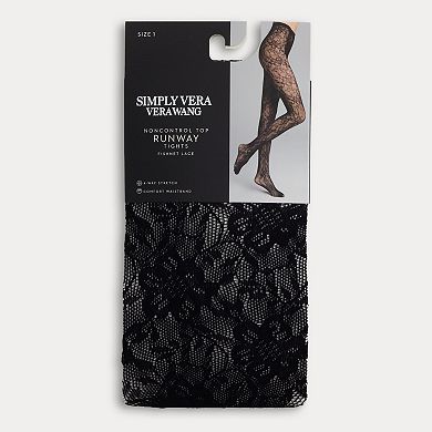 Women's Simply Vera Vera Wang Firenze Fleur Fishnet Lace Tights