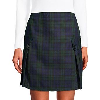 Women's Lands' End School Uniform Side Pleated Plaid Skort