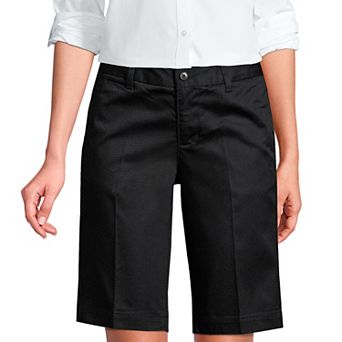 Women's Tall Lands' End School Uniform 12" Plain Front Blend Chino Shorts