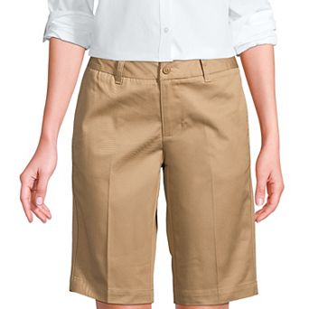 Women's Tall Lands' End School Uniform 12" Plain Front Blend Chino Shorts