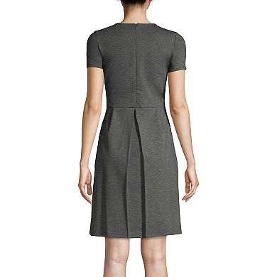 Women's Lands' End School Uniform Short Sleeve Ponte Mini Dress