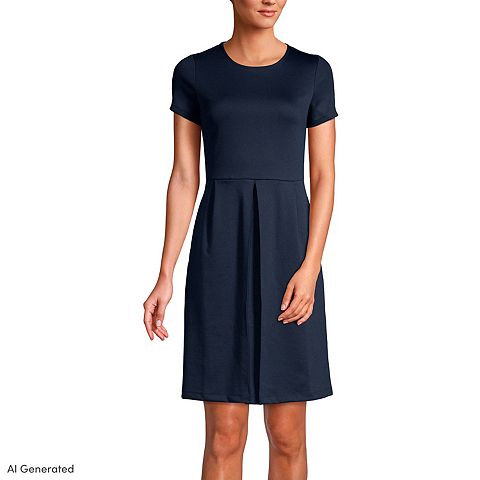 Женские платья Lands' End School Uniform Short Sleeve Ponte Mini Dress