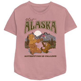 Women's Brother Bear Visit Alaska Relaxed Fit Graphic Tee