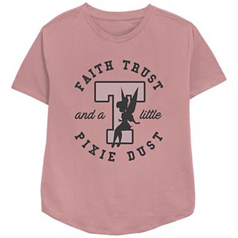 Disney's Tinker Bell Faith Trust And A Little Pixie Dust Stamp Relaxed Fit Women's Graphic Tee