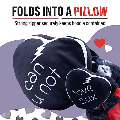 Unisex Love Sux Snugible - Reversible Blanket Hoodie Pillow