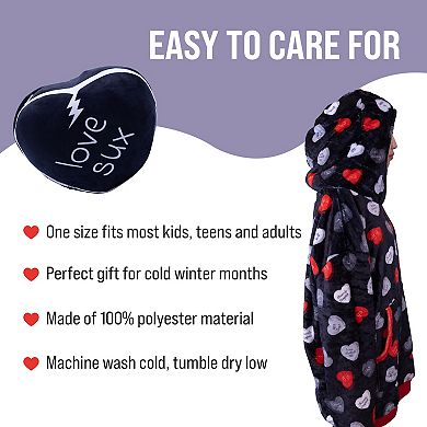 Unisex Love Sux Snugible - Reversible Blanket Hoodie Pillow