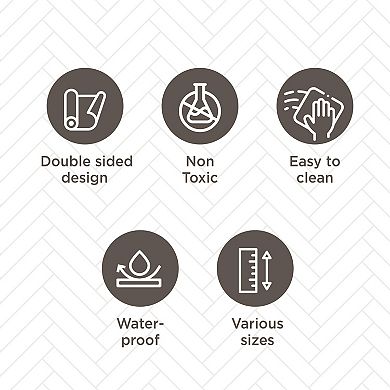 Good Use Double-Sided Non-toxic PVC Kitchen Mat (18” X 30”, Off White And Gray Herringbone), 2 Pack