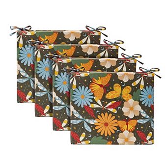 Unikome Waterproof Square Patio Seat Cushions, 18.5" X 16" X 3", 4 Pack, Indoor Outdoor Cushions