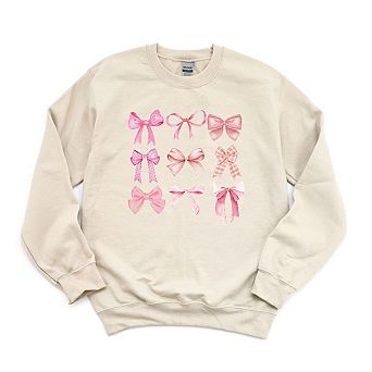 Coquette Pink Bow Chart Sweatshirt