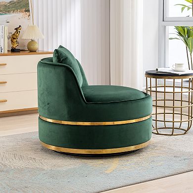 360 Degree Swivel Accent Chair Velvet Modern Upholstered Barrel Chair