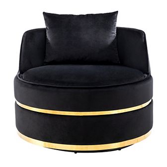 360 Degree Swivel Accent Chair Velvet Modern Upholstered Barrel Chair