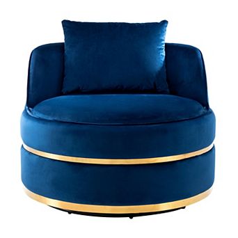 360 Degree Swivel Accent Chair Velvet Modern Upholstered Barrel Chair