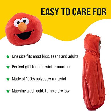 Unisex Sesame St. Elmo Kids Snugible Blanket Hoodie & Pillow