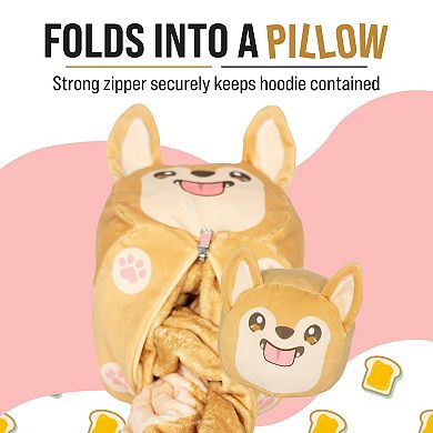Unisex Toast The Corgi Bread Snugible Blanket Hoodie & Pillow