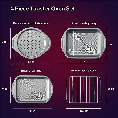 Circulon® Total Bakeware Nonstick Toaster Oven and Personal Pizza Pan 4-piece Baking Set