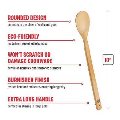 Joyce Chen 18" Burnished Bamboo Mixing Spoon