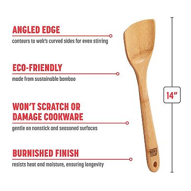 Joyce Chen 14" Burnished Bamboo Stir Fry Spatula