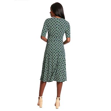 Petite London Times Printed Midi A-Line Dress