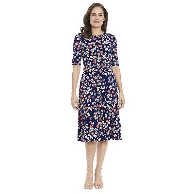 Petite London Times Printed Midi A Line Dress