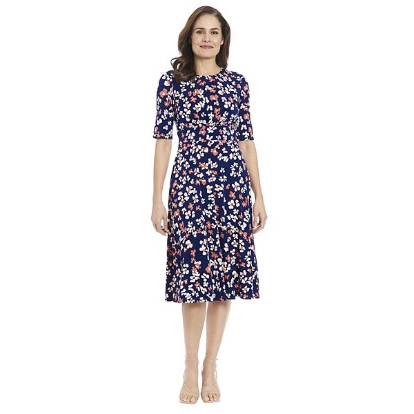 Petite London Times Printed Midi A-Line Dress