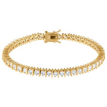 14k Sterling Silver Cubic Zirconia Tennis Bracelet