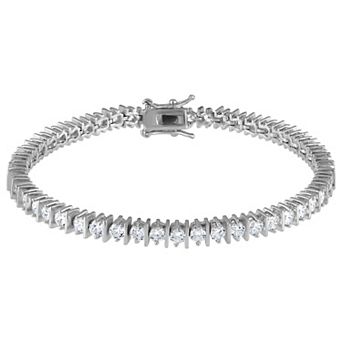 14k Sterling Silver Cubic Zirconia Tennis Bracelet