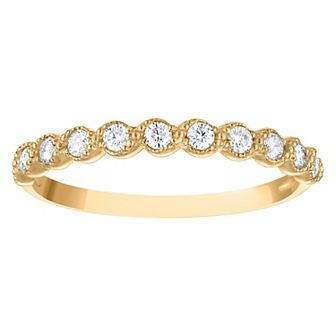 14k Gold Lab-Created Moissanite Band Ring