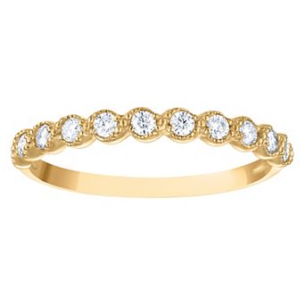 14k Gold Lab-Created Moissanite Band Ring