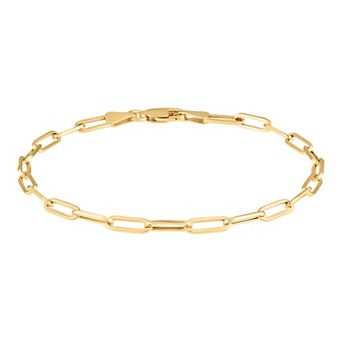 10k Gold Paper Clip Link Chain Bracelet